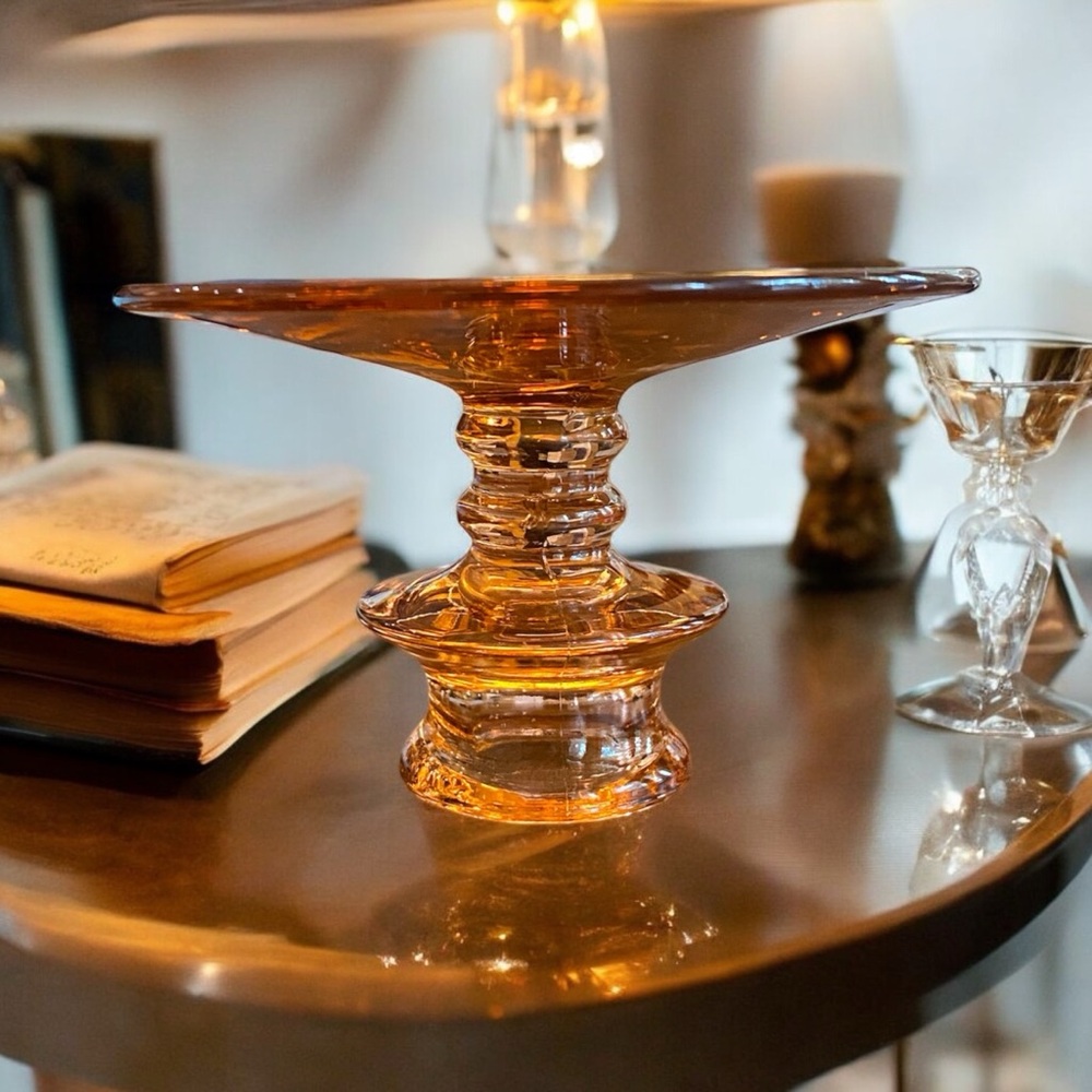 Vintage 1930s Pink Fostoria Glass Taper Candlestick Holder Depression Glass